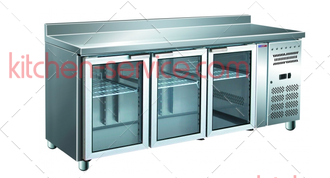 Стол холодильный GN3200TNG (бортик стеклянная дверь) COOLEQ