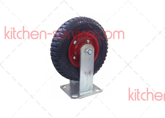 Колесо 160мм литая резина красный диск, неповоротное литое (FC80Л160)