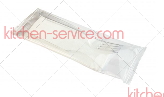 Комплект №3 (вилка прозрачная, нож прозрачный, салфетка белая большая) СТУДИОПАК