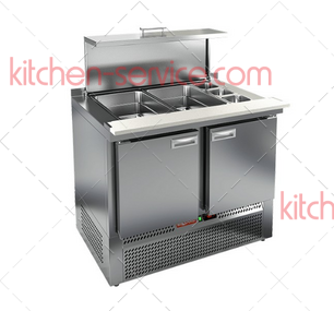 Стол холодильный для салатов с крышкой (полипропиленовая столешница) SLE3-11GN HICOLD