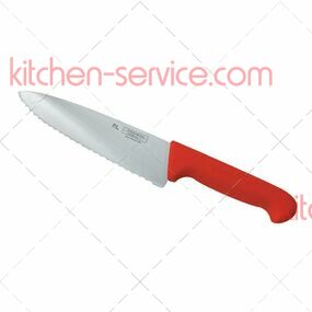 Нож поварской 25 см волнистое лезвие PRO-Line красная ручка P.L. PROFF CUISINE (KB-7501-250S)