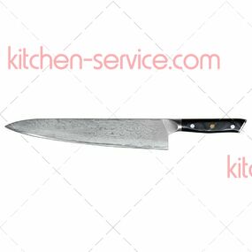 Нож поварской 24 см дамасская сталь Premium черная ручка P.L. PROFF CUISINE (DMSM-0085)