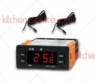 Контроллер температуры цифровой 10A 2 датчика, оттайка для ELITECH (ETC-974)
