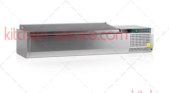 Витрина холодильная настольная VK33-120 S/S LID с нержавеющей крышкой TEFCOLD