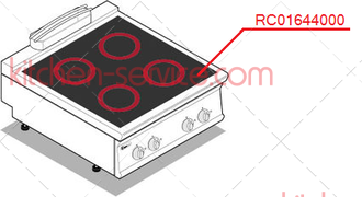 Поверхность стеклокерамическая для плиты PCC8E9 TECNOINOX (RC01644000)