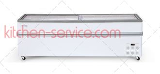 Ларь-бонета морозильный с прямым стеклом BONVINI BF 2500L (серый) СНЕЖ