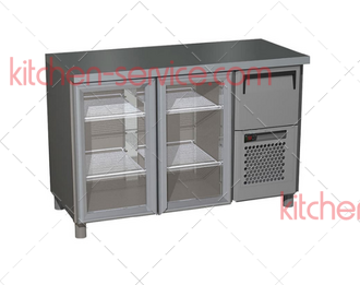 Стол холодильный T57 M2-1-G 0430-29 с бортом, планка (BAR-250C Carboma) ПОЛЮС