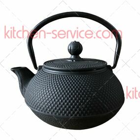 Чайник 600 мл с ситом, d14 см, h8 см, черный, чугун P.L. PROFF CUISINE (HCD-0.6L)
