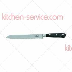 Нож для хлеба 20 см волнистое лезвие кованый ECO-Line черная ручка (FRF009-8 (1кор48шт))