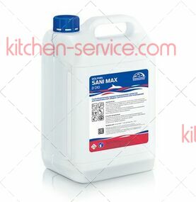 Средство чистящее для комплексной уборки сантехнических помещений, антибактериальное, сильнощелочное SANI MAX 5 л Долфин (D010-5)