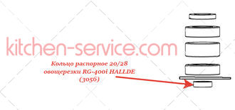 Кольцо распорное 20/28 для овощерезки RG-400/400i HALLDE (3056)