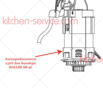 Электродвигатель 230V для блендера SB-4L HALLDE (15727)