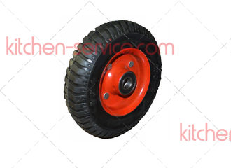 Колесо 125мм литая резина красный диск, литое (C80Л125)