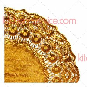 Салфетка ажурная, золотая, d39 см, металлизированная целлюлоза, 100 шт. GARCIA DE POU (305.23)