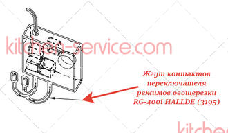 Жгут контактов переключателя режимов для овощерезки RG-400/400i HALLDE (3195)