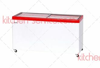 Ларь морозильный со стеклянной крышкой МЛП-600 (красный) СНЕЖ