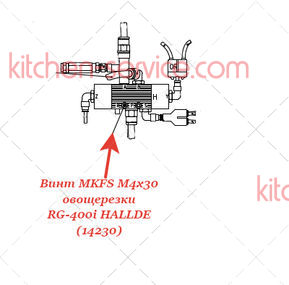 Винт MKFS M4х30 для овощерезки RG-400i устройство пневматической подачи HALLDE (14230)