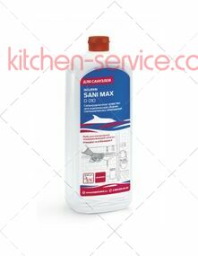 Средство чистящее для комплексной уборки сантехнических помещений, антибактериальное, сильнощелочное SANI MAX 1 л Долфин (D010-1)