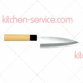 Нож японский Деба 15 см для разделки рыбы деревянная ручка P.L. PROFF CUISINE (JP-1191-150-CP-CP)