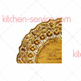 Салфетка ажурная золотая d12 см, металлизированная целлюлоза, 100 шт. GARCIA DE POU (305.03)