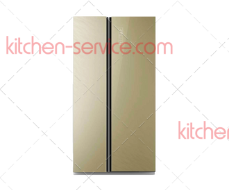 Шкаф холодильный комбинированный SBS 587 GG (бежевое стекло) БИРЮСА