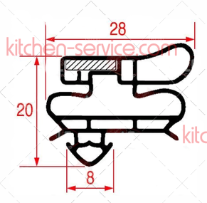 Уплотнение двери для холодильного шкафа LIEBHERR GKPV (7109521)