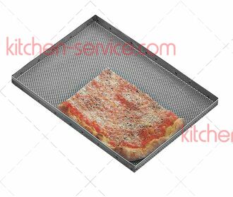 Противень для пиццы 60х40 см h 2 см, перфорированный, нержавеющая сталь 582/40LC LILLY CODROIPO
