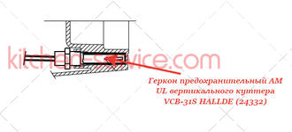 Геркон предохранительный AM UL для вертикального куттера VCB-31S HALLDE (24332)