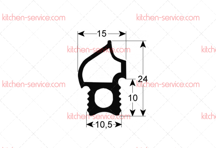 Уплотнитель дверной 665x495 мм для печи (5090213) Уплотнитель дверной 665x495 мм для печи (5090213)
