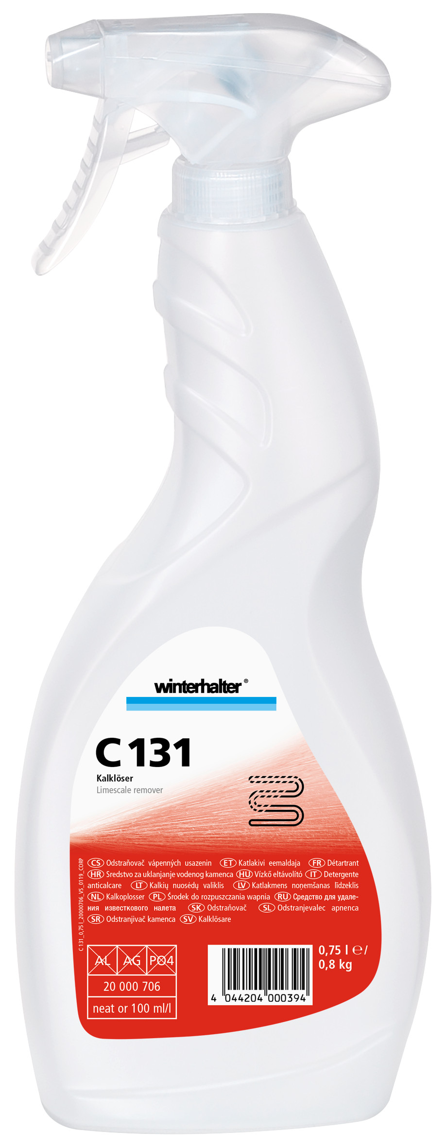 Средство для удаления известкового налета C 131 WINTERHALTER Средство для удаления известкового налета C 131 WINTERHALTER