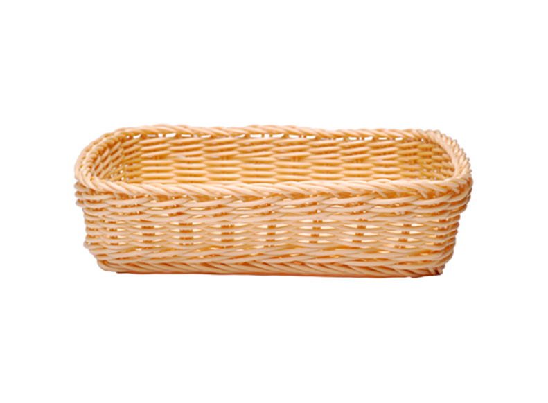 Корзина для хлеба прямоугольная 24,5х17х6 см, бежевая, полиротанг MGprof Корзина для хлеба прямоугольная 24,5х17х6 см, бежевая, полиротанг MGprof