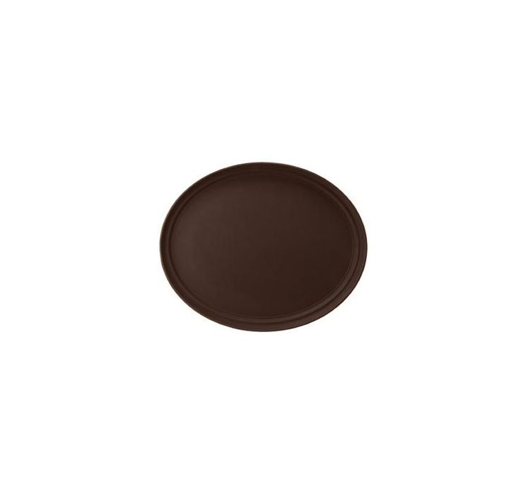 Поднос прорезиненный овал 68х55,5 см коричневый MGprof Поднос прорезиненный овал 68х55,5 см коричневый MGprof