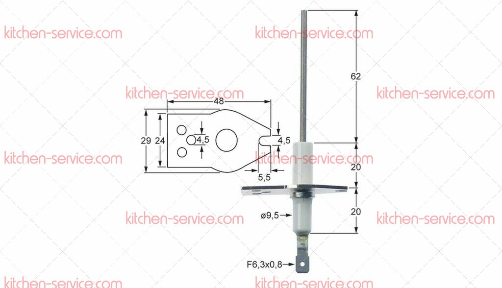 Электрод зажигания для KUPPERSBUSCH (162806) Электрод зажигания для KUPPERSBUSCH (162806)
