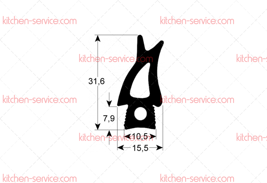 Уплотнитель дверной 770x460 мм для печи (7109161) Уплотнитель дверной 770x460 мм для печи (7109161)