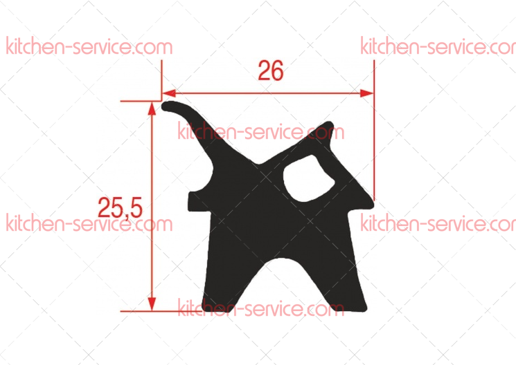 Уплотнитель дверной 1310x710 мм для печи (5021218) Уплотнитель дверной 1310x710 мм для печи (5021218)