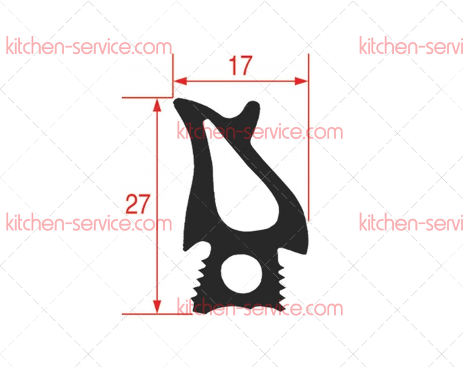 Уплотнитель дверной 2520 мм для печи (5061961) Уплотнитель дверной 2520 мм для печи (5061961)