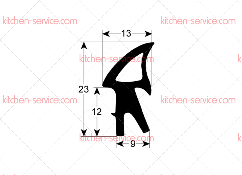 Уплотнитель дверной 2225 мм для печи (5057998) Уплотнитель дверной 2225 мм для печи (5057998)