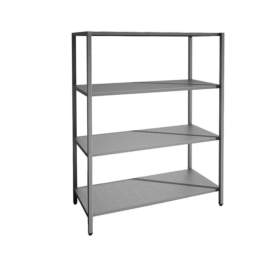 Стеллаж кухонный 1200х500х1600 мм, 4 сплошные полки нержавеющие, стойки нержавеющие, сварной MGSTEEL Стеллаж кухонный 1200х500х1600 мм, 4 сплошные полки нержавеющие, стойки нержавеющие, сварной MGSTEEL