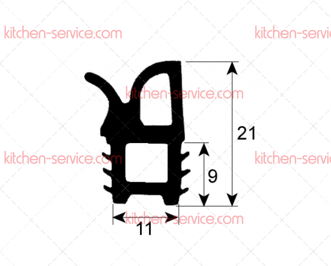 Уплотнитель дверной 1000 мм для печи (3186471) Уплотнитель дверной 1000 мм для печи (3186471)