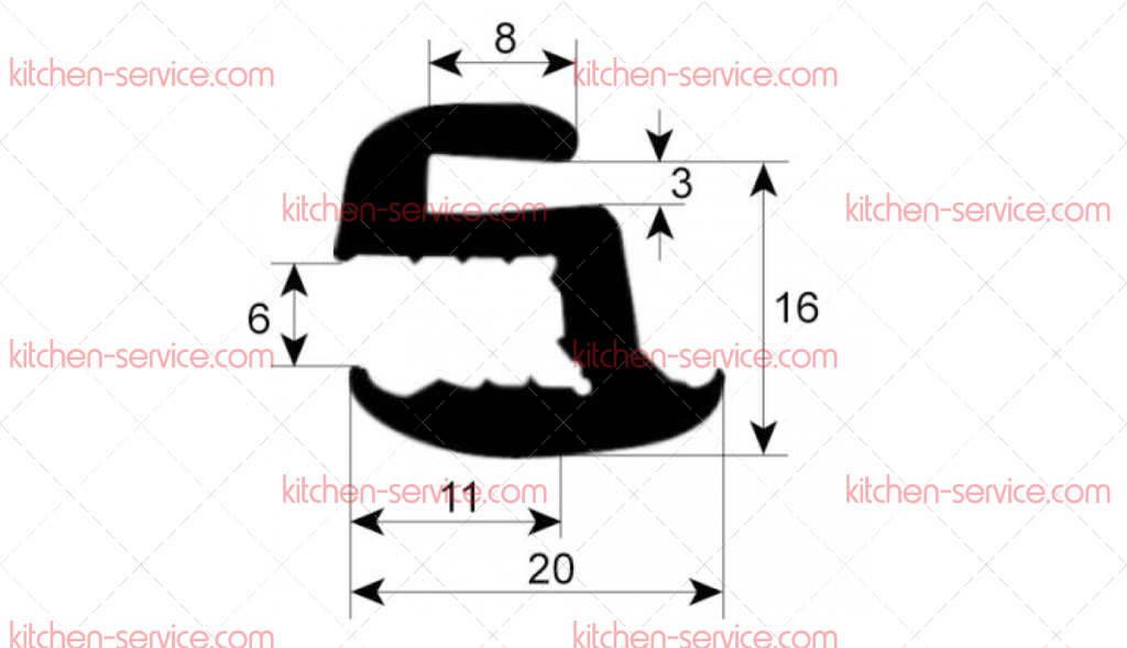 Уплотнитель стекла 1875 для JUNO (002837) Уплотнитель стекла 1875 для JUNO (002837)