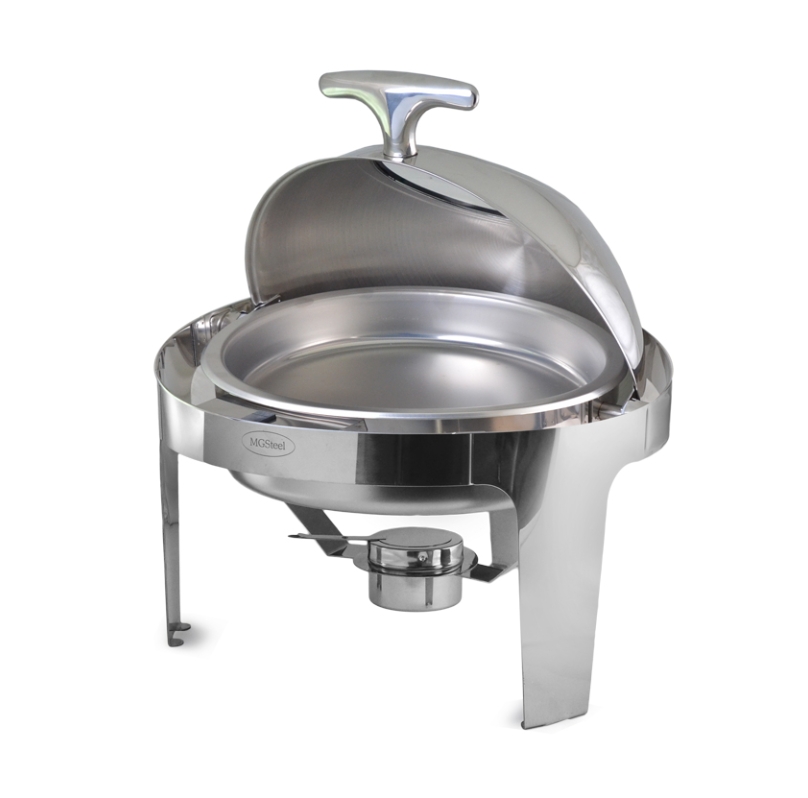 Чафиндиш (мармит) 6 л круглый со стеклянной крышкой Roll-Top MGSTEEL Чафиндиш (мармит) 6 л круглый со стеклянной крышкой Roll-Top MGSTEEL