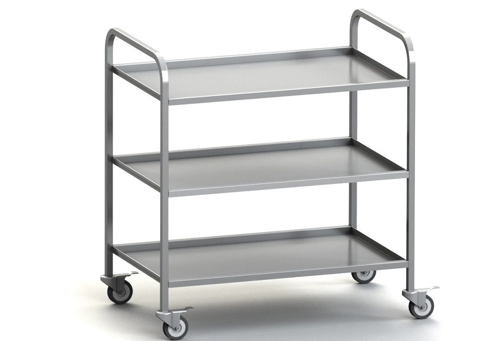 Тележка сервировочная 3-х ярусная 800х600х870 мм MGSTEEL Тележка сервировочная 3-х ярусная 800х600х870 мм MGSTEEL