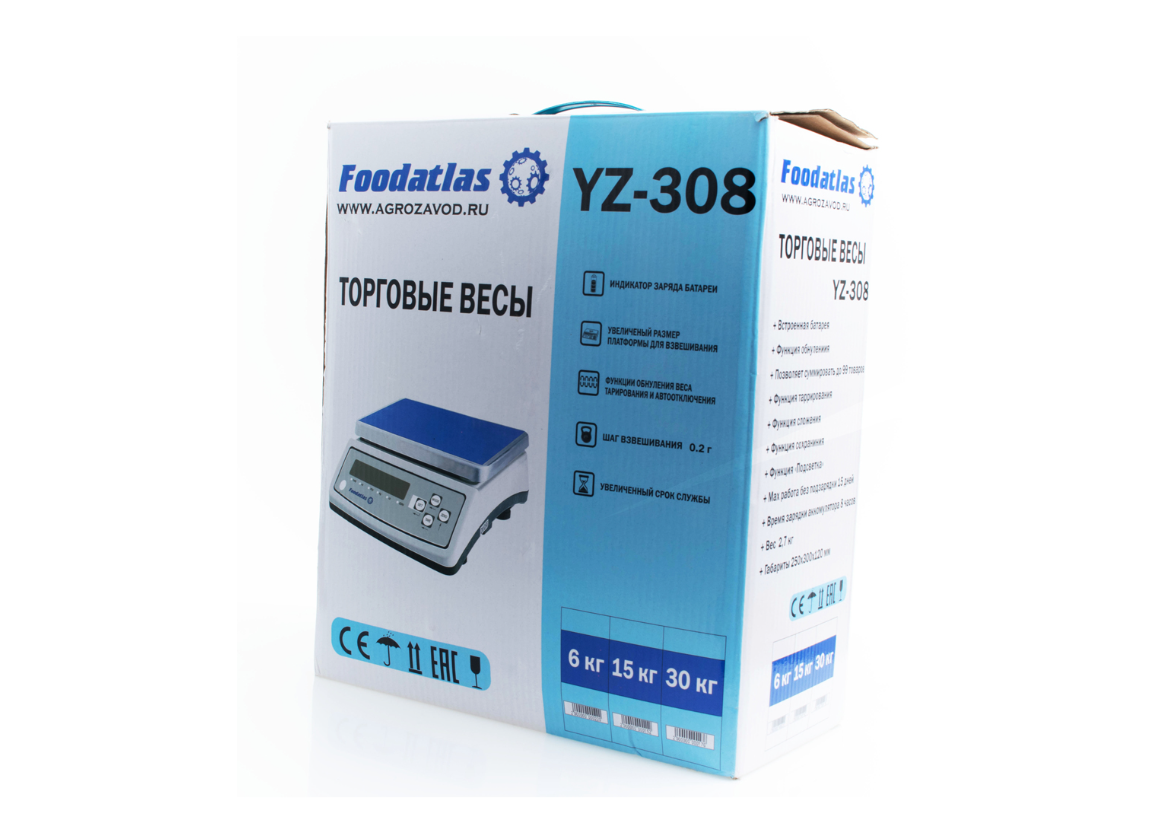Весы торговые 15 кг-1 гр YZ-308 FOODATLAS Весы торговые 15 кг-1 гр YZ-308 FOODATLAS
