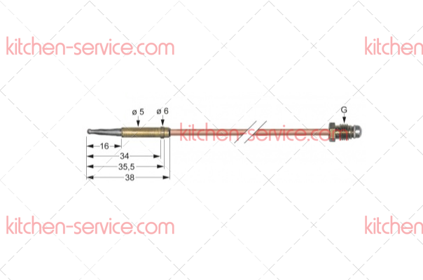 Термопара M8x1 600 мм для печи (3440846) Термопара M8x1 600 мм для печи (3440846)