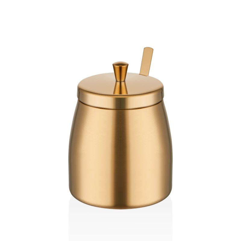 Сахарница с ложкой матовое золото NARIN Сахарница с ложкой матовое золото NARIN