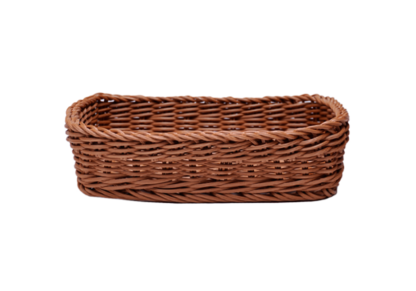 Корзина для хлеба прямоугольная 24,5х17х6 см, коричневая, полиротанг MGprof Корзина для хлеба прямоугольная 24,5х17х6 см, коричневая, полиротанг MGprof