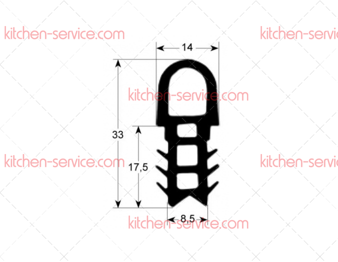 Уплотнитель дверной 724х620 мм для печи (3786321) Уплотнитель дверной 724х620 мм для печи (3786321)