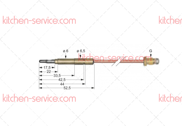 Термоэлемент ASA 11/32 600 мм для печи (3440041) Термоэлемент ASA 11/32 600 мм для печи (3440041)