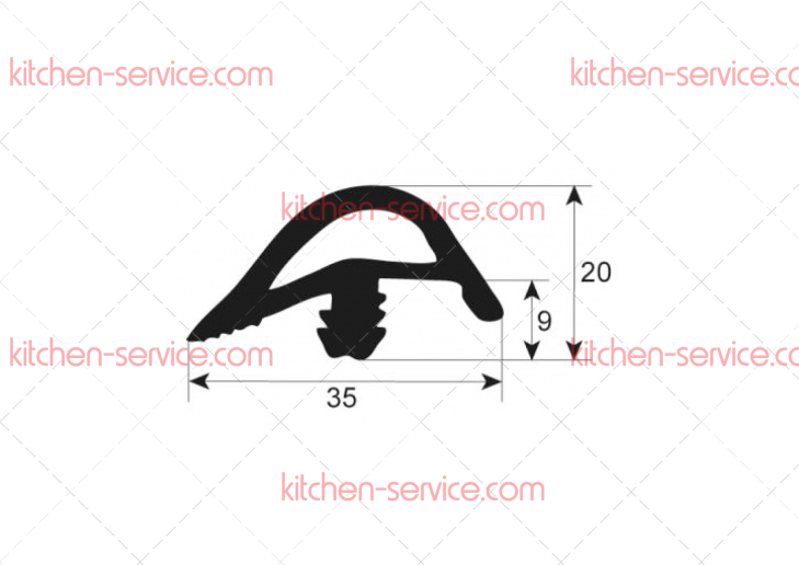 Уплотнитель дверной 520x490 мм для печи (5057155) Уплотнитель дверной 520x490 мм для печи (5057155)