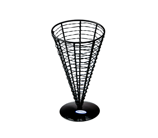 Корзинка для подачи коническая 130 мм, 900 мл, кованное железо, черная MGsteel Корзинка для подачи коническая 130 мм, 900 мл, кованное железо, черная MGsteel